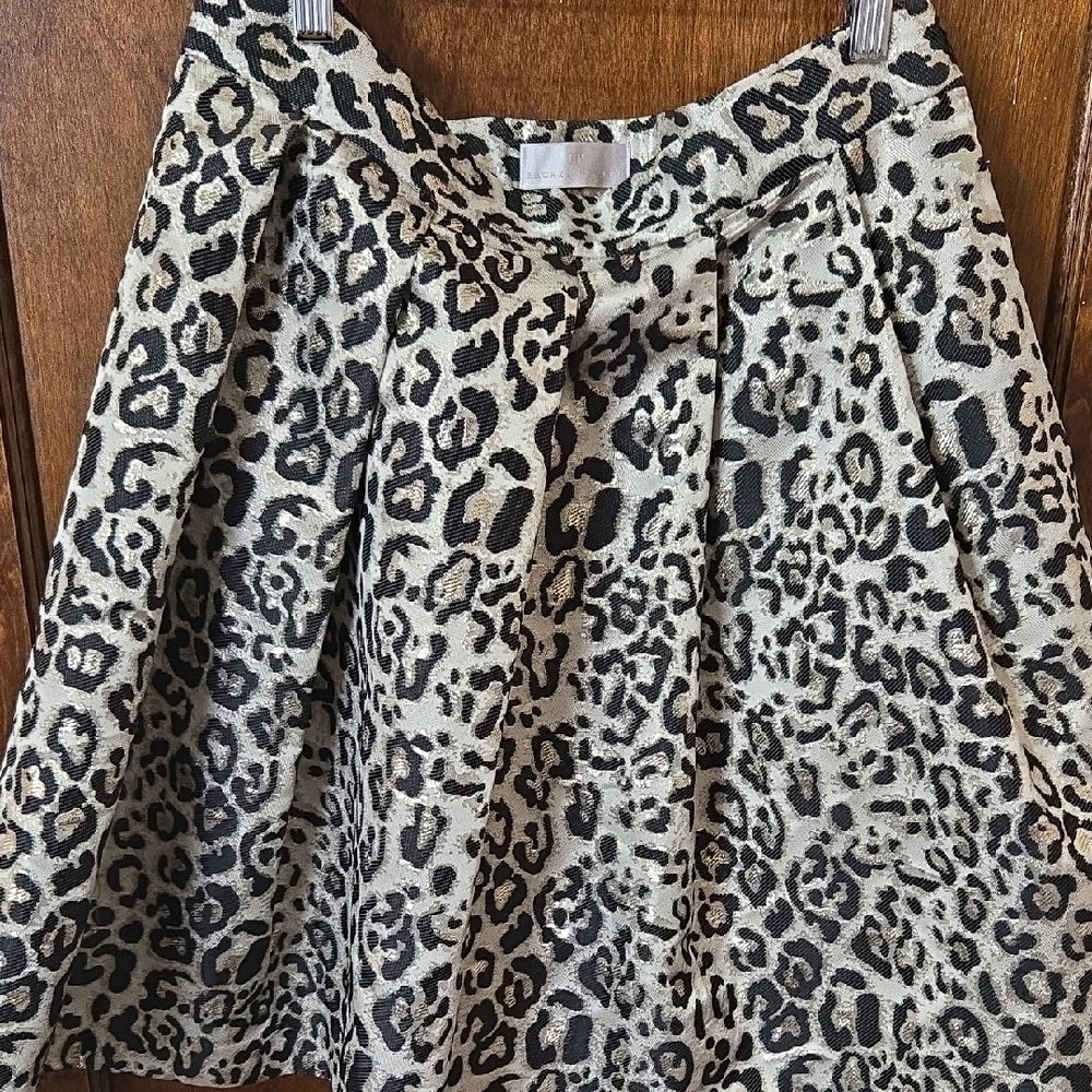 Rachel Parcell Black and Gold A-Line Pleated Skirt